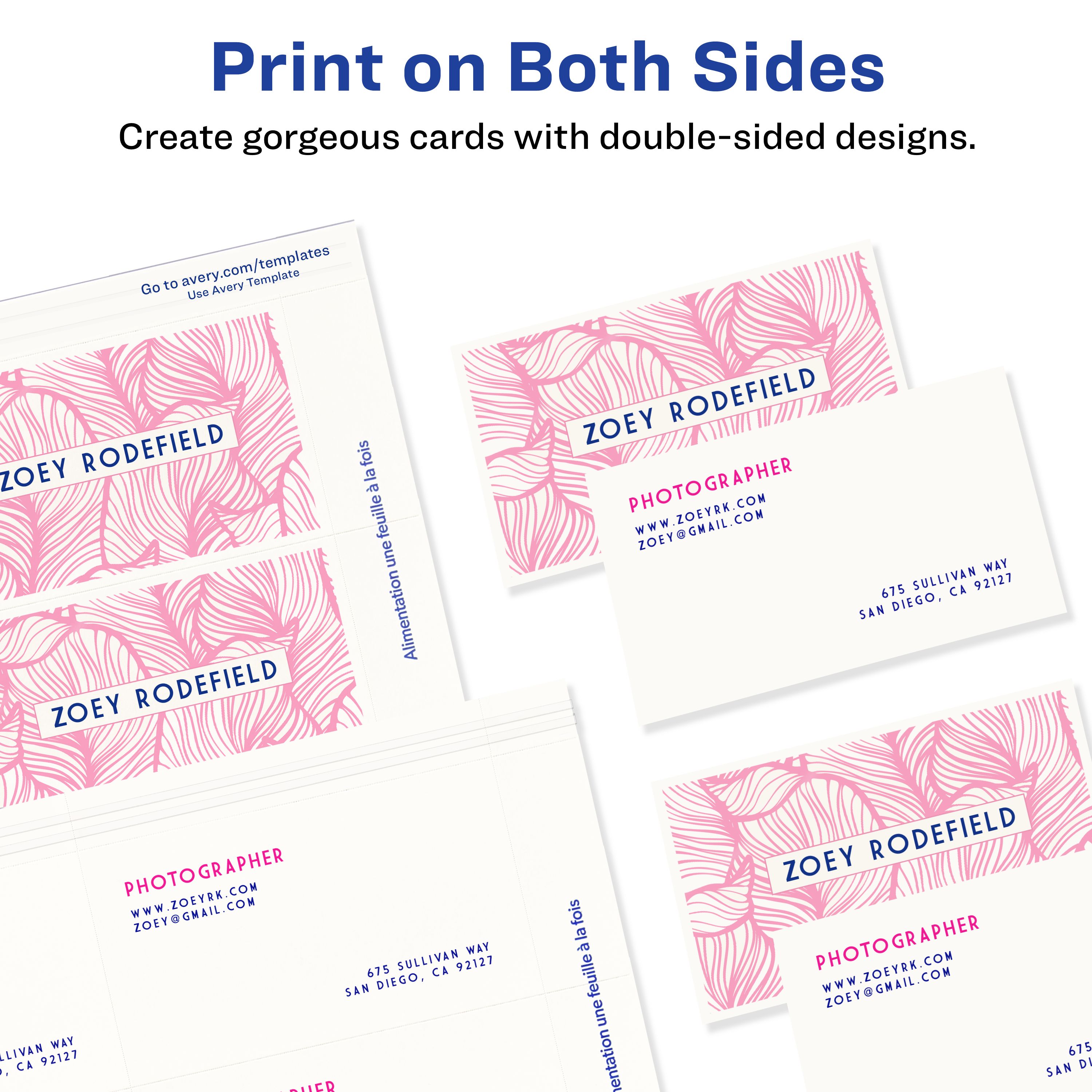 Clean Edge® Printable Business Cards, White 28878 | Avery